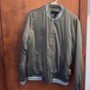Forever 21 olive green baseball jacket